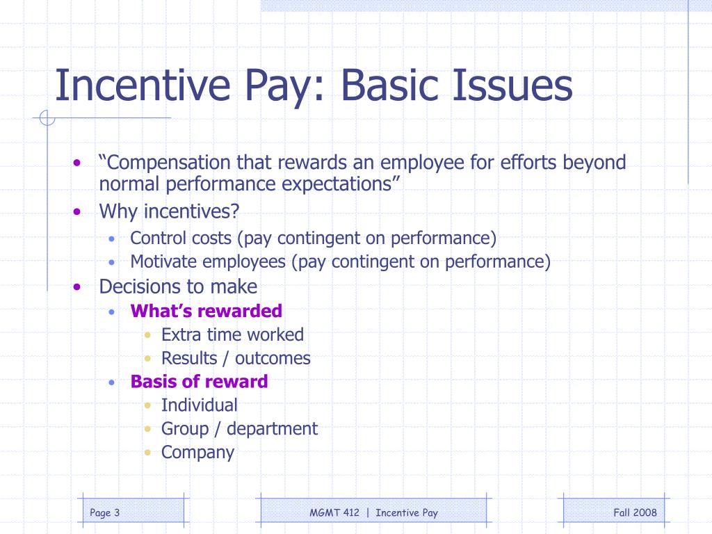 regulation for assignment incentive pay