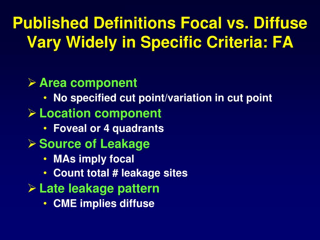 PPT - Diabetic Macular Edema: What is Focal and What is Diffuse? PowerPoint  Presentation - ID:257537