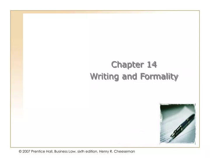 chapter 14 writing and formality n.