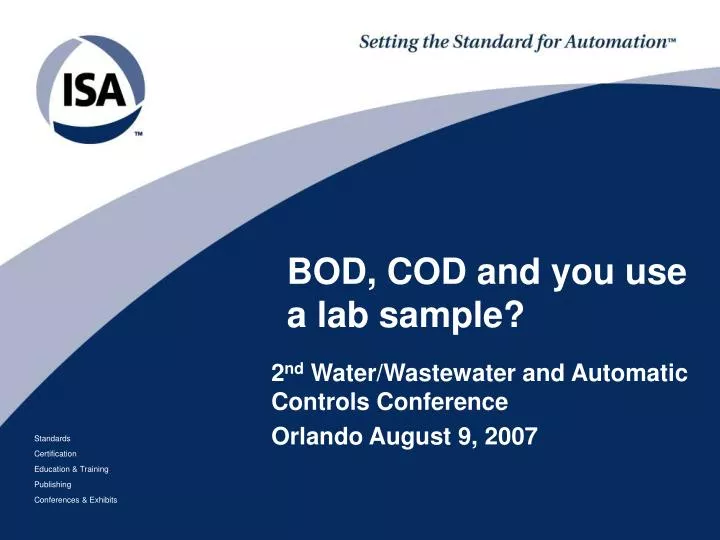 bod cod and you use a lab sample n.