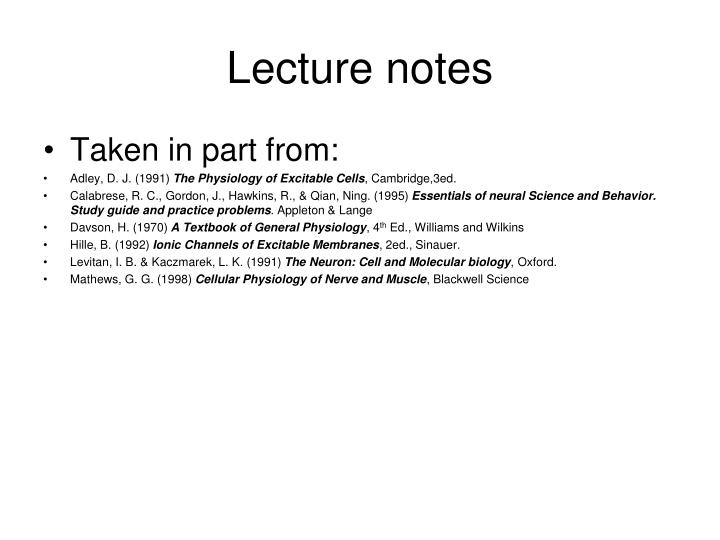 lecture notes n.