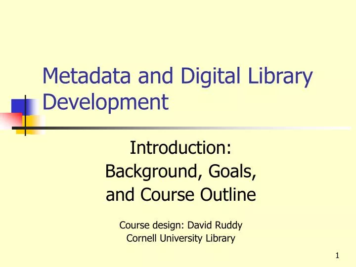 metadata and digital library development n.