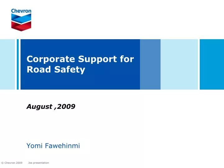 corporate support for road safety n.