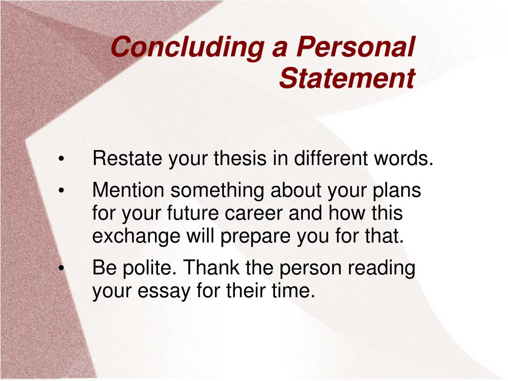 conclusion in a personal statement