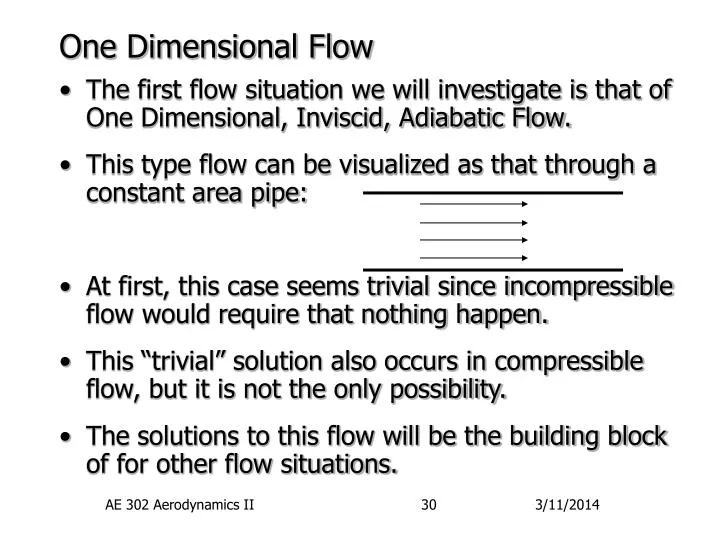 one dimensional flow n.
