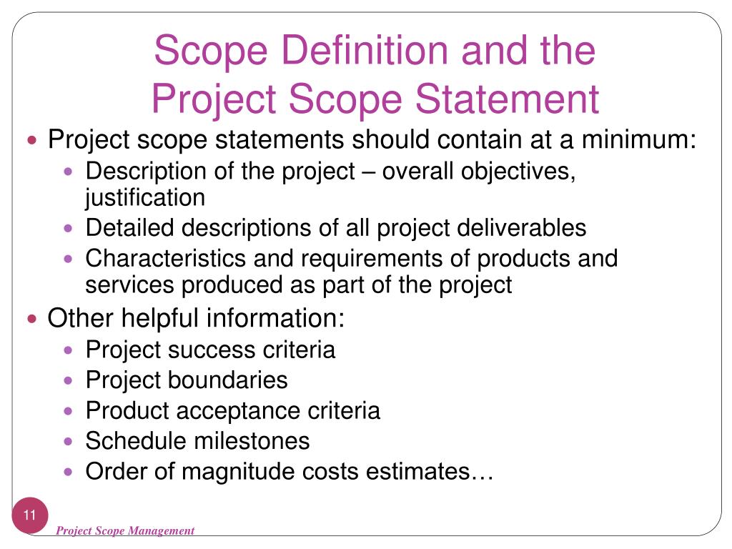 what is the meaning of scope presentation
