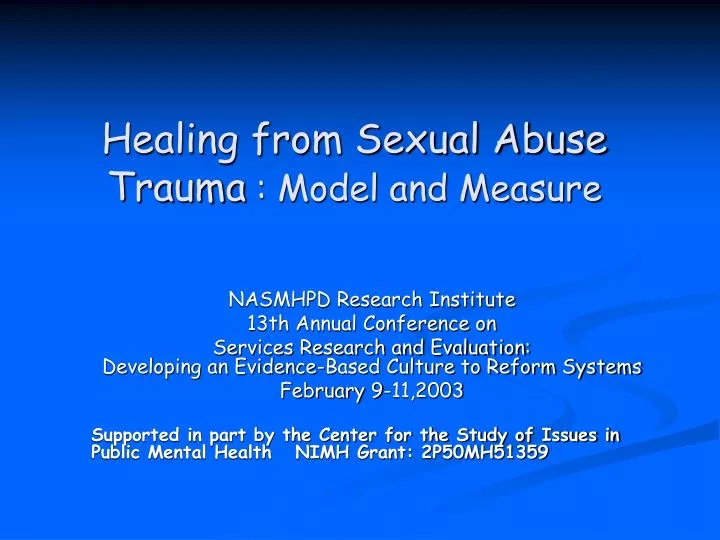 healing from sexual abuse trauma model and measure n.