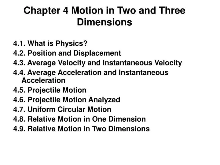PPT Chapter 4 Motion In Two And Three Dimensions PowerPoint Presentation ID 259250