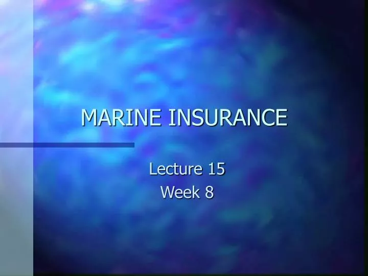 marine insurance n.