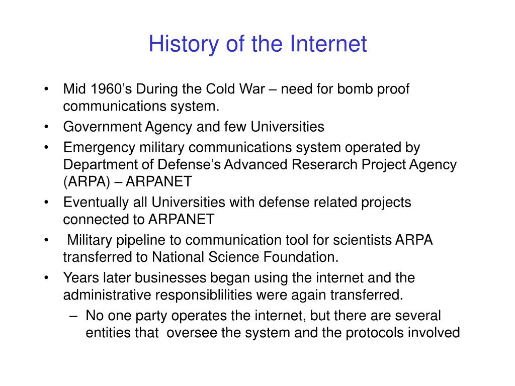 presentation on history of internet