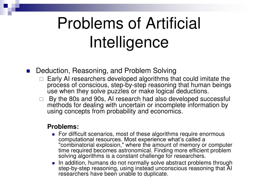 problem characteristics in artificial intelligence with example