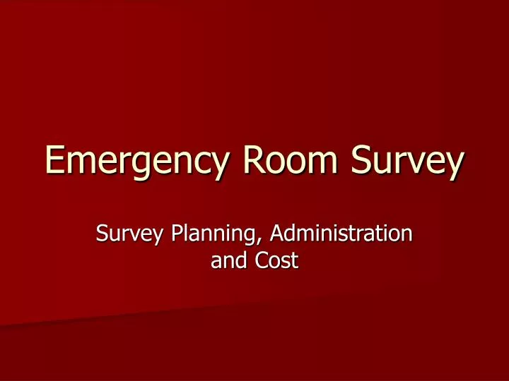 emergency room survey n.