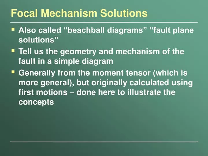 focal mechanism solutions n.