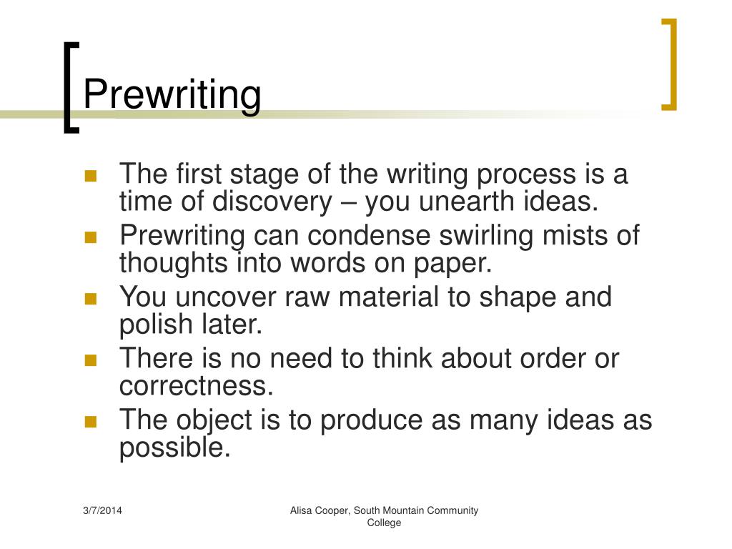 PPT Prewriting PowerPoint Presentation Free Download ID 26006