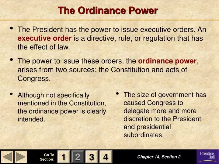 the ordinance power n.
