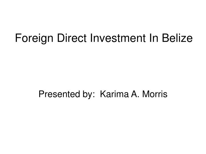 foreign direct investment in belize n.