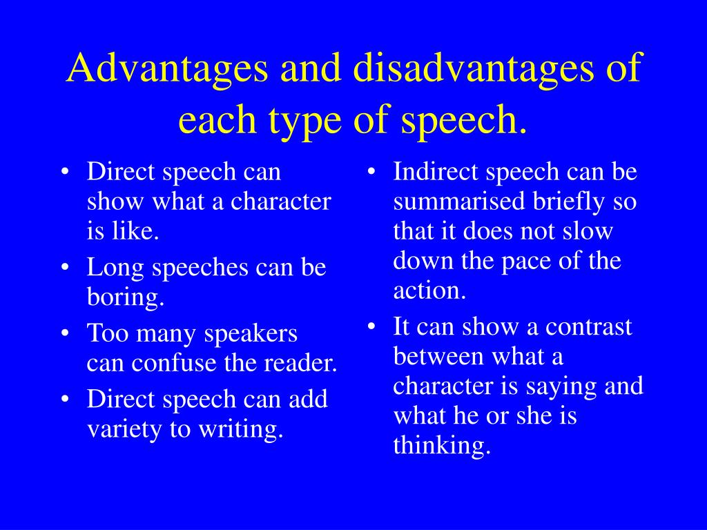 writing speech advantages