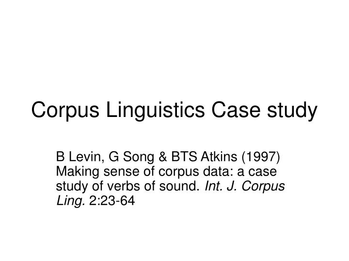 case study in linguistics