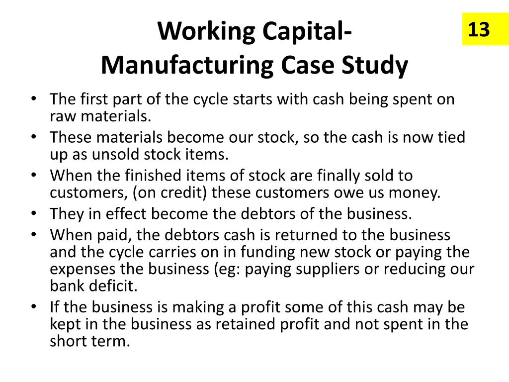 working capital management case study with solution