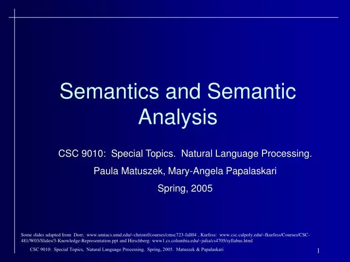 PPT - Semantics and Semantic Analysis PowerPoint Presentation, free ...