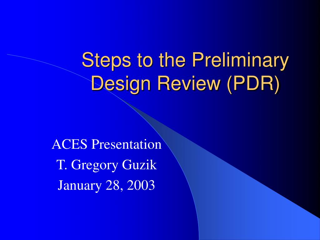 preliminary design review presentation