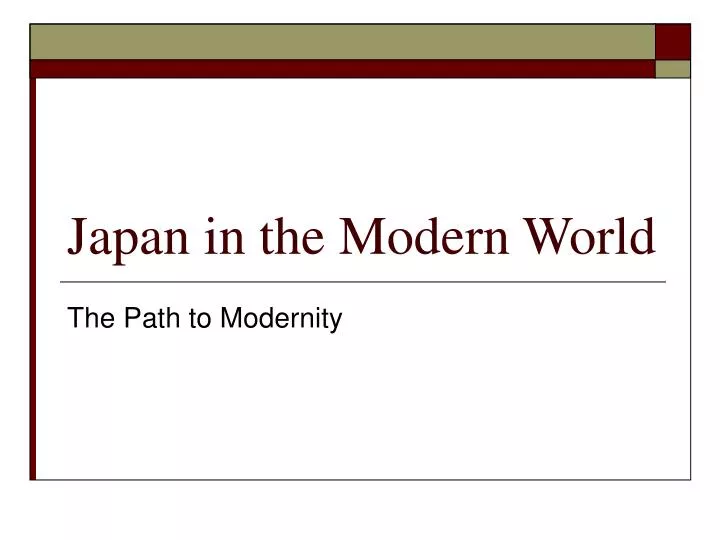 japan in the modern world n.