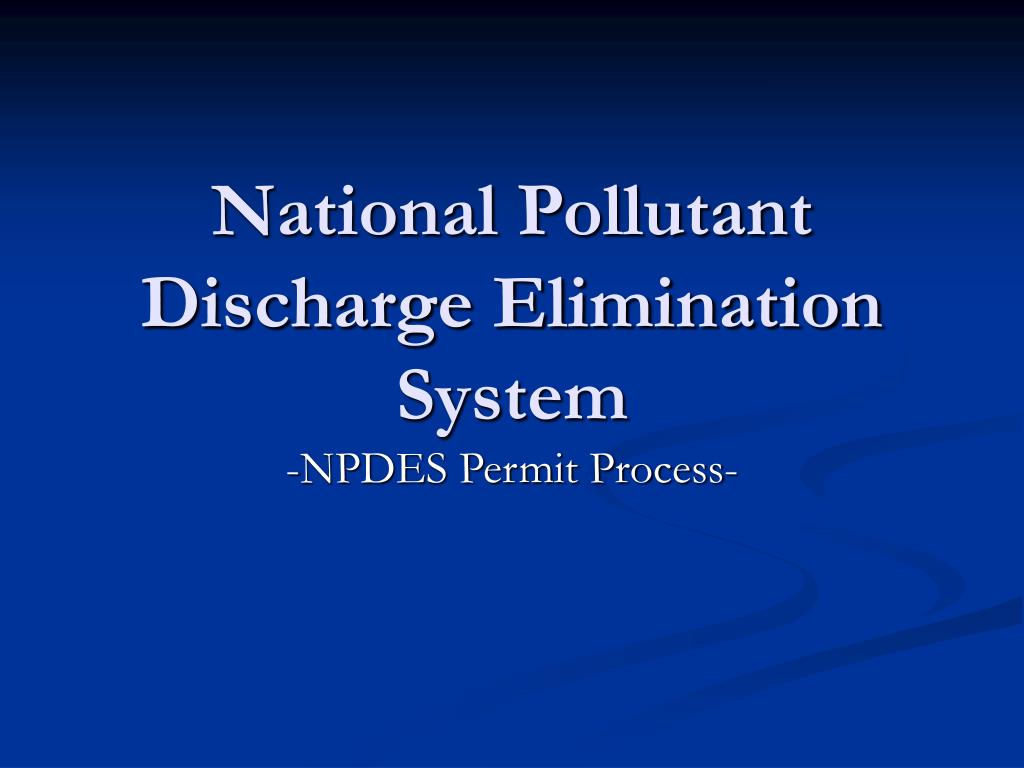 Ppt National Pollutant Discharge Elimination System Powerpoint