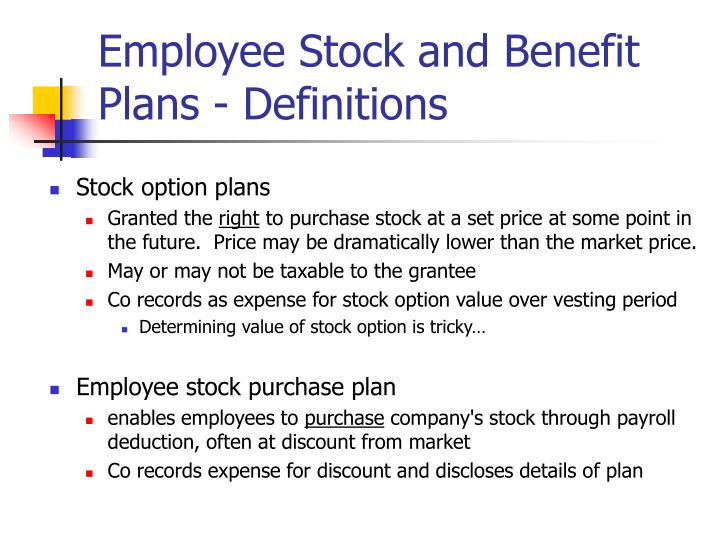 Stock options are often used to encourage employees to quizlet
