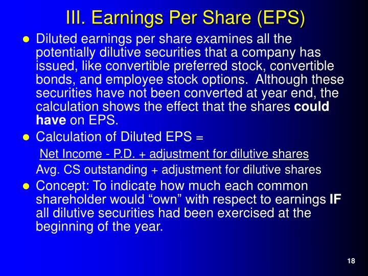 Employee stock options eps dilution