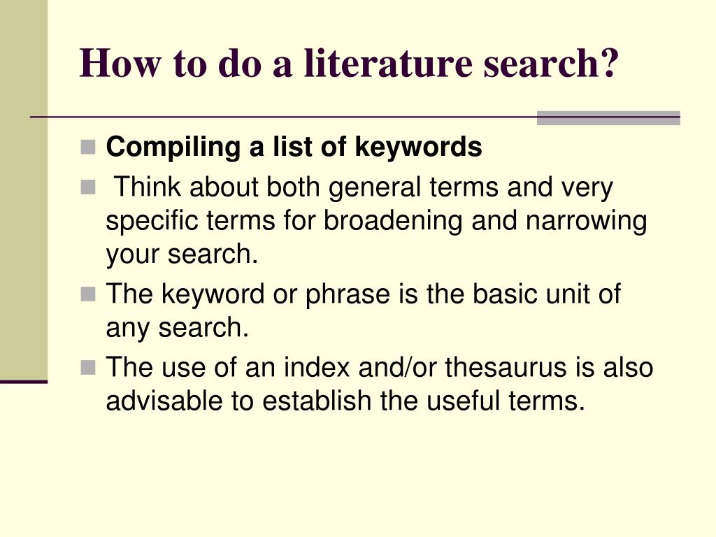 what are literature search