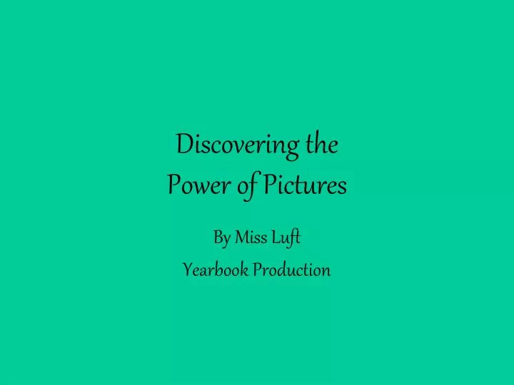 discovering the power of pictures n.