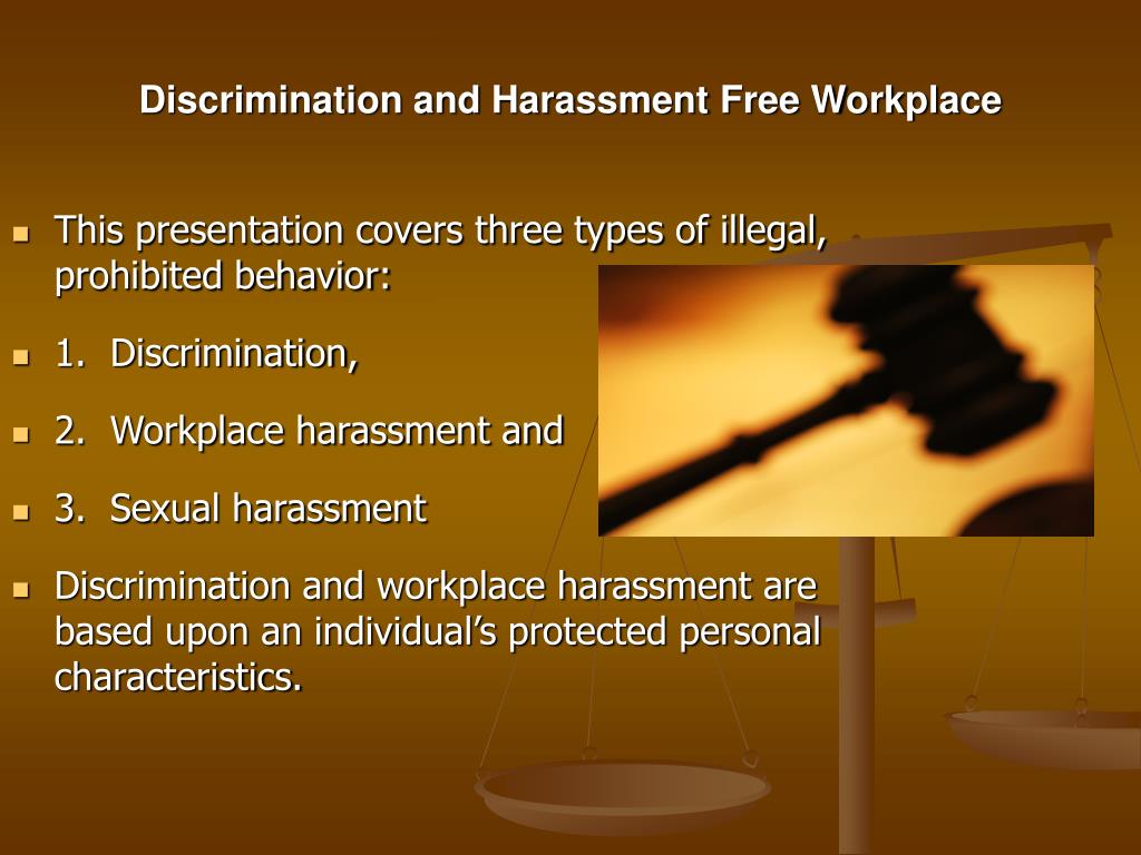 Ppt Discrimination And Harassment Free Workplace Powerpoint