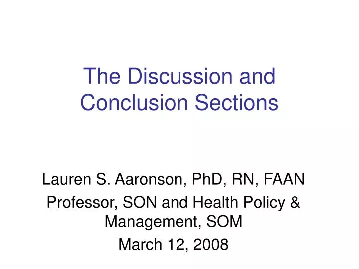 the discussion and conclusion sections n.