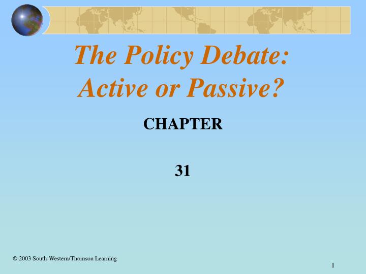 the policy debate active or passive n.