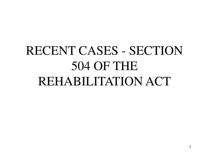 recent cases section 504 of the rehabilitation act n.