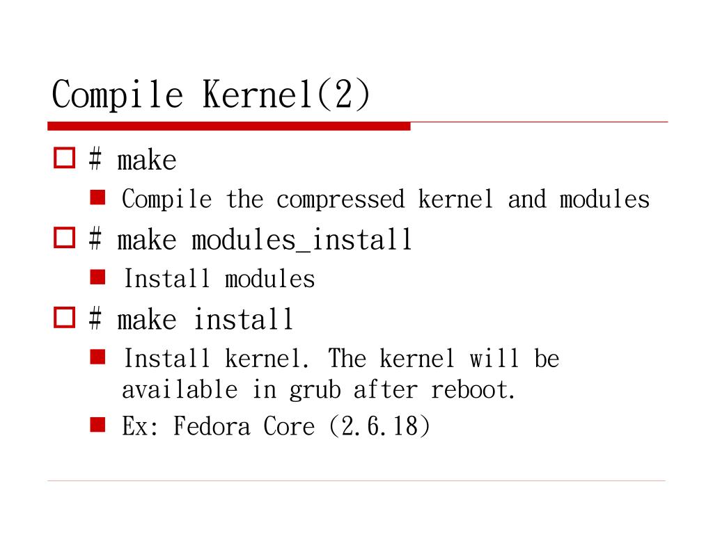 Compile kernel