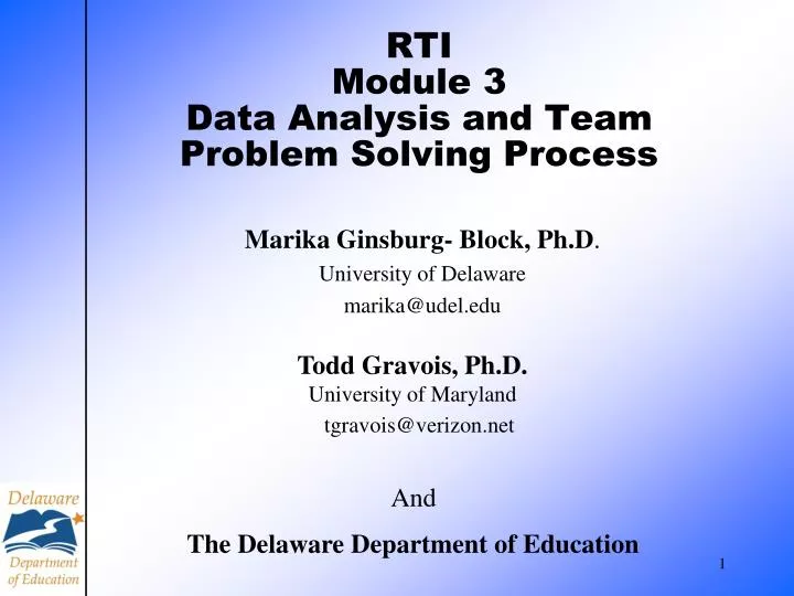rti module 3 data analysis and team problem solving process n.