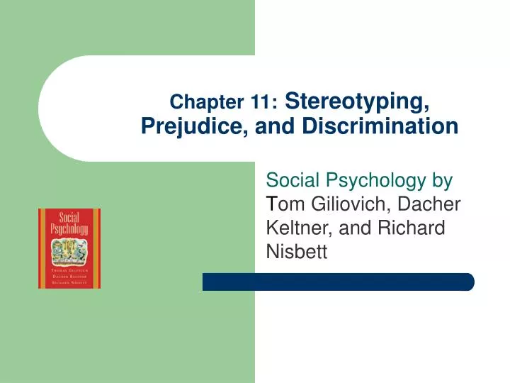 chapter 11 stereotyping prejudice and discrimination n.