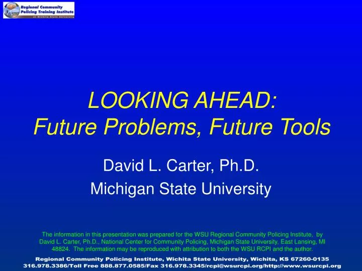 looking ahead future problems future tools n.