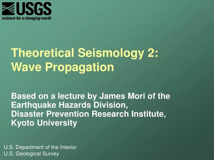theoretical seismology 2 wave propagation n.