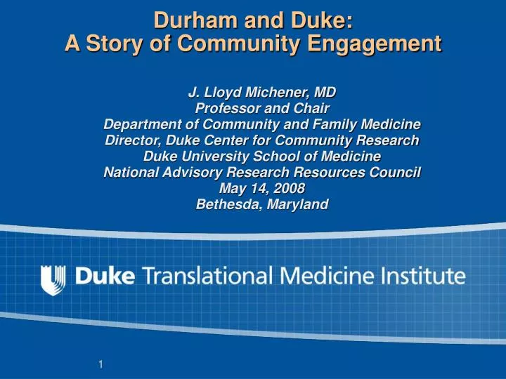 durham and duke a story of community engagement n.