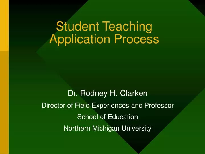 student teaching application process n.