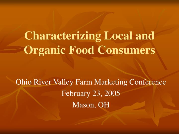 characterizing local and organic food consumers n.
