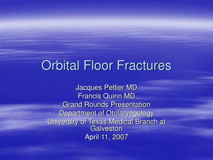 orbital floor fractures n.