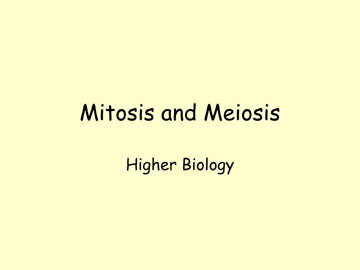 mitosis and meiosis n.