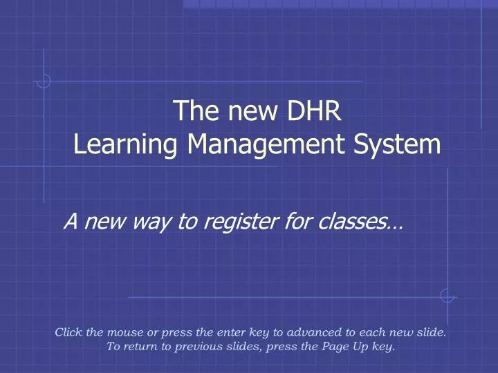 the new dhr learning management system n.