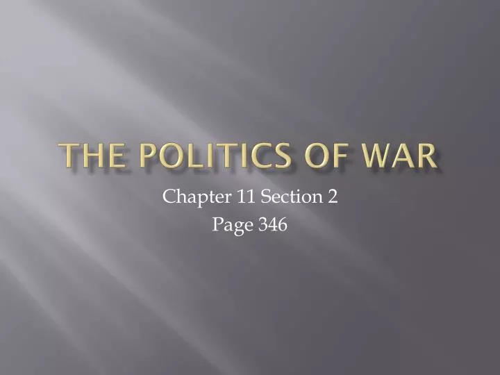 the politics of war n.