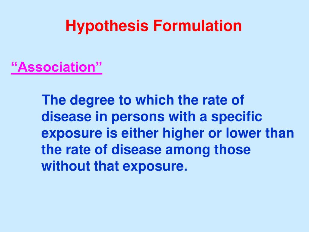 disease hypothesis formulation