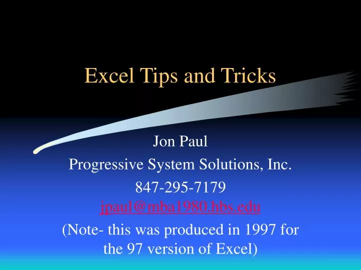 excel tips and tricks n.