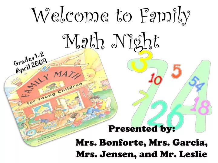welcome to family math night n.